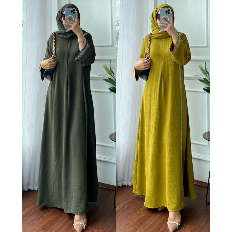 Gamis KM / Gamis Crinkle / gamis crinkle jumbo / gamis polos jumbo / gamis setjilbab /meidina