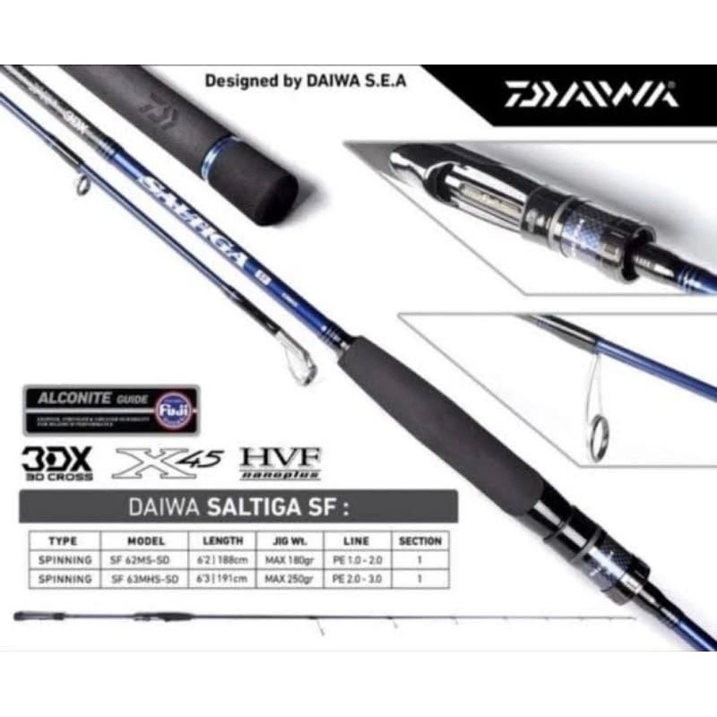 Joran DAIWA SALTIGA SF 62MS 63MHS pilih variasi | Jiging Rod