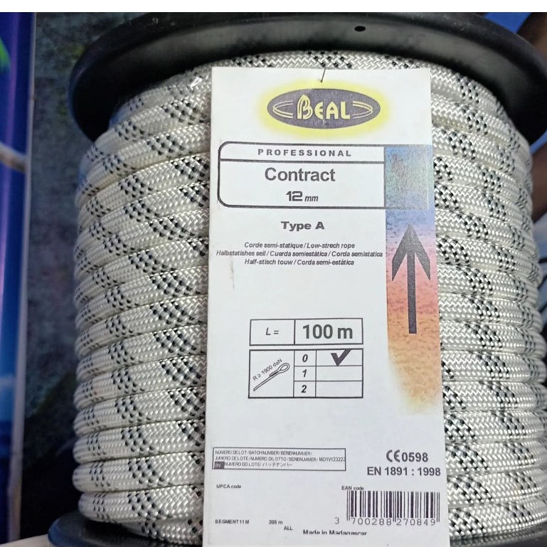 Tali Karmantel Contract 12mm ×100meter Statis/ Tali Karmantel Climbing/ Tali Panjat Tebing/ Tali Nil