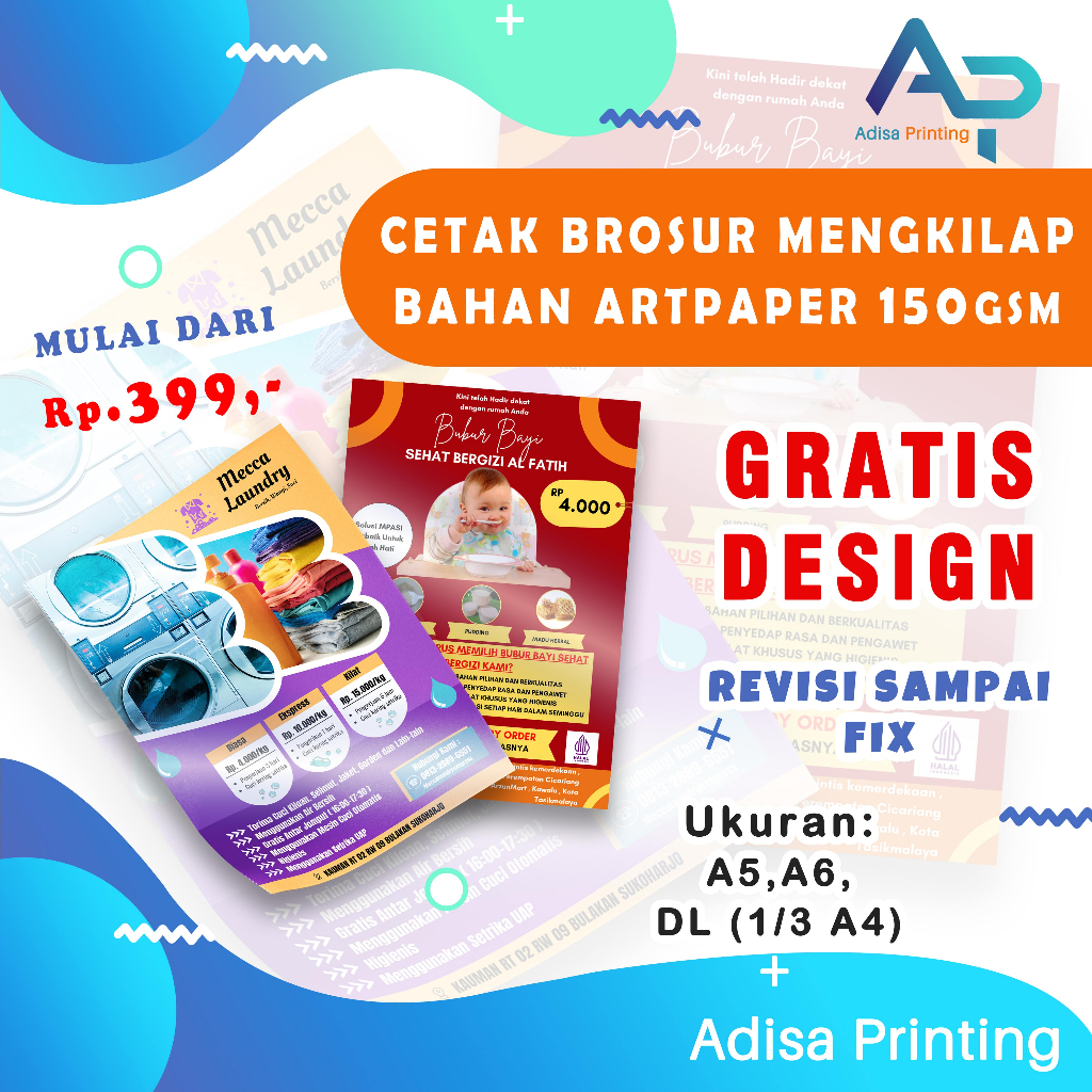 CETAK BROSUR ARTPAPER MURAH | GRATIS DESAIN | BAHAN ART PAPER 150 GSM