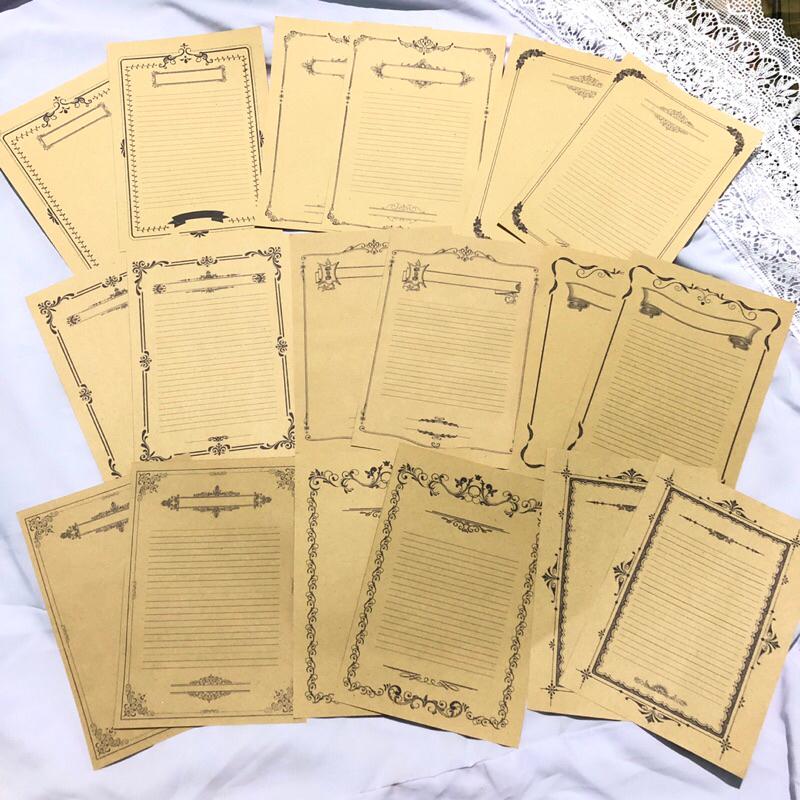 

Kertas Surat Aesthetic vintage royal Frame Isi 18 Pcs #(072)