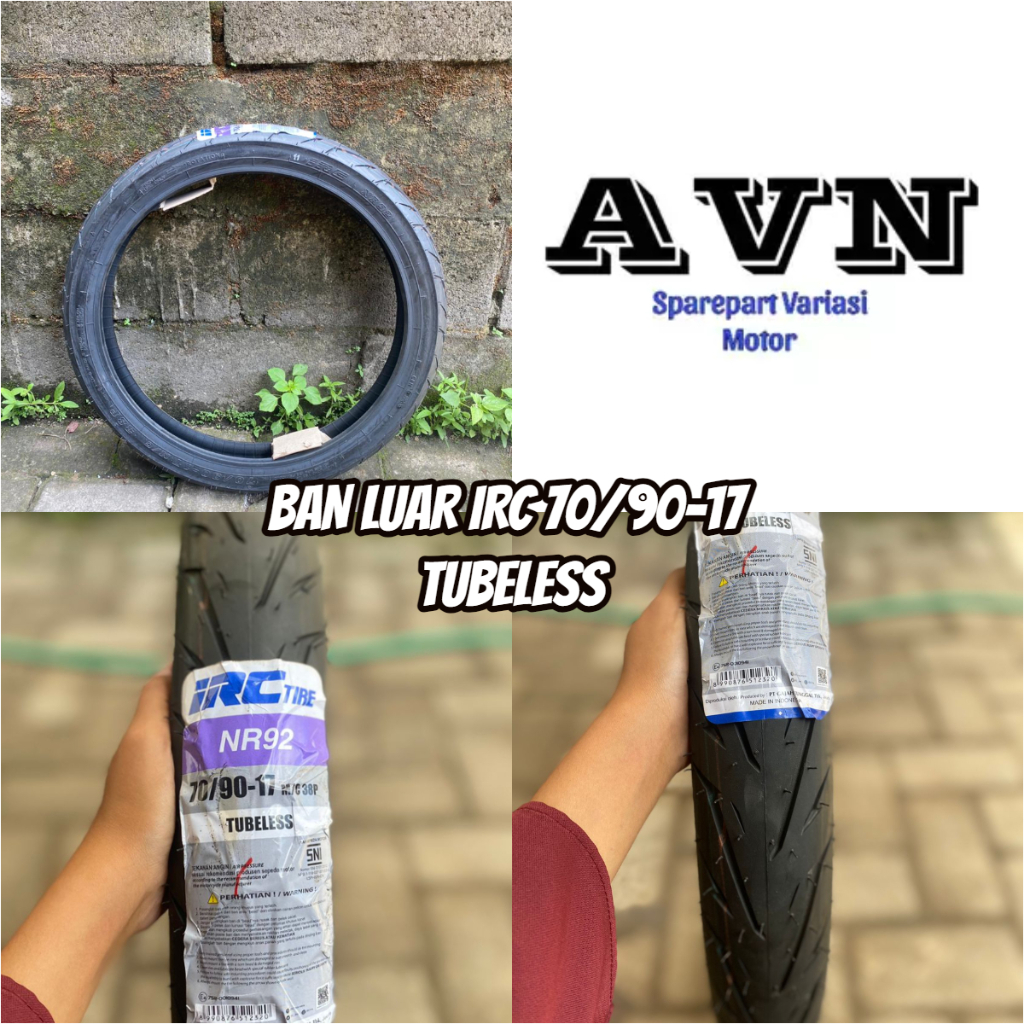 BAN LUAR IRC 70/90-17  80/90-17 TL TUBLESS || BAN LUAR MOTOR BEBEK RING 17 IRC 70/90-17 80/90-17 TL 