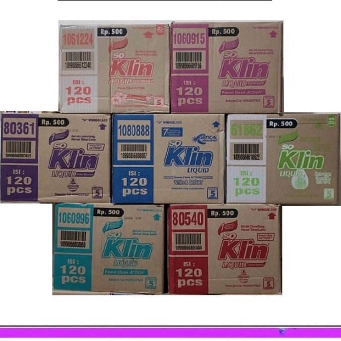 1 DUS SOKLIN LIQUID 500 1 KARDUS SO KLIN CAIR 500 20ml ALL VARIANT SOFTERGENT DETERGEN CAIR isi 120+