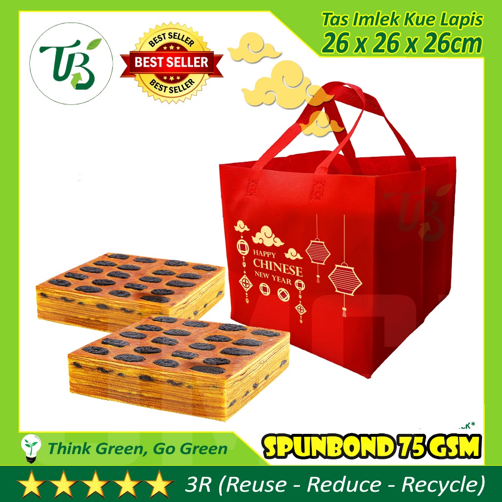 

Goodie bag Natal hampers Chrsitmas dan nasi box kotak Spunbond 26x26cm promosi bukan paper bag dus