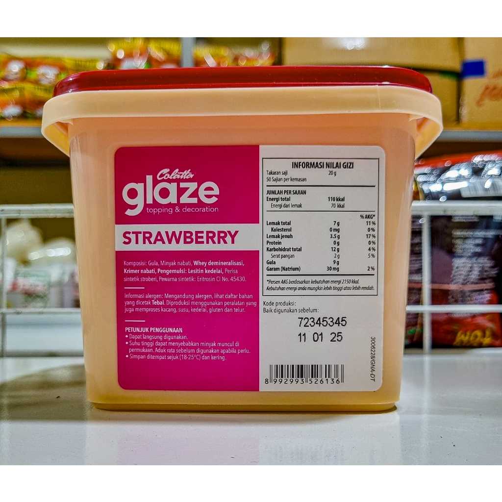 

COLATTA GLAZE TOPING DONAT SAUS DONAT STRAWBERRY 1KG