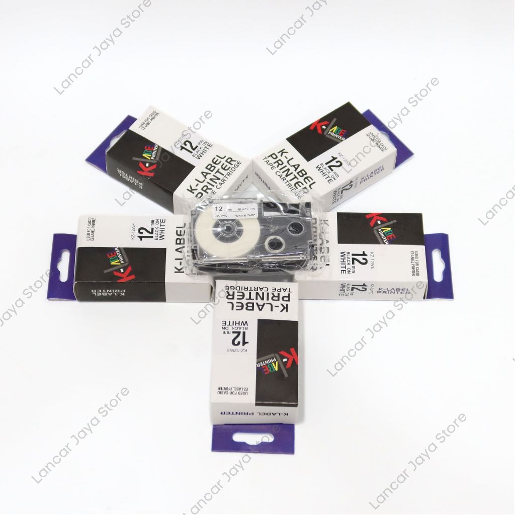 

Tape Cartridge Black ink White KZ-12WE / K-Label 12MM