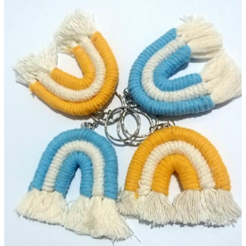 Gantungan kunci macrame/hiasan tas/macrame rainbow