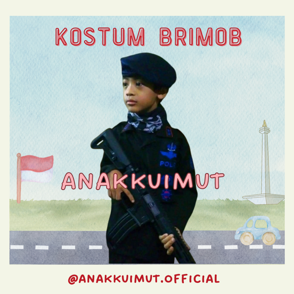 [ANAKKUIMUT] KOSTUM BRIMOB ANAK - KOSTUM POLISI BRIMOB ANAK - BAJU BRIMOB HITAM ANAK - BAJU PDL BRIM