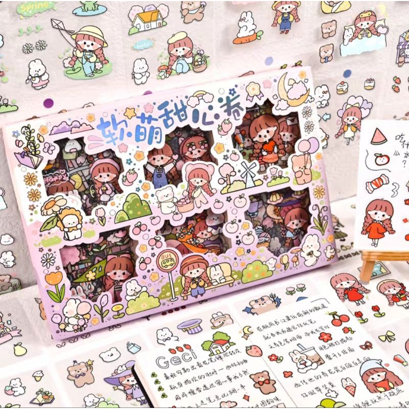 

[200pcs] Stiker Box Momo 6Sekat Isi200 Motif Karakter Warna Cantik Sticker Momo Dekor Dairy Jurnal Sticker Pet Anak Lucu Dan Menarik