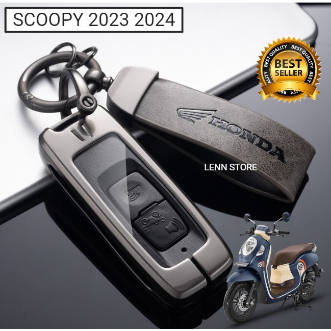Cover Sarung Kunci Remote Kulit Logam Honda Scoopy 2023 2024 2025