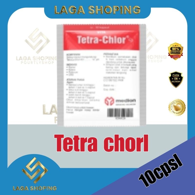 SEDUS vita tetra chlor 50 saset tetra chlor 10 kapsul obat ayam sakit burung merpati flu diare ori b