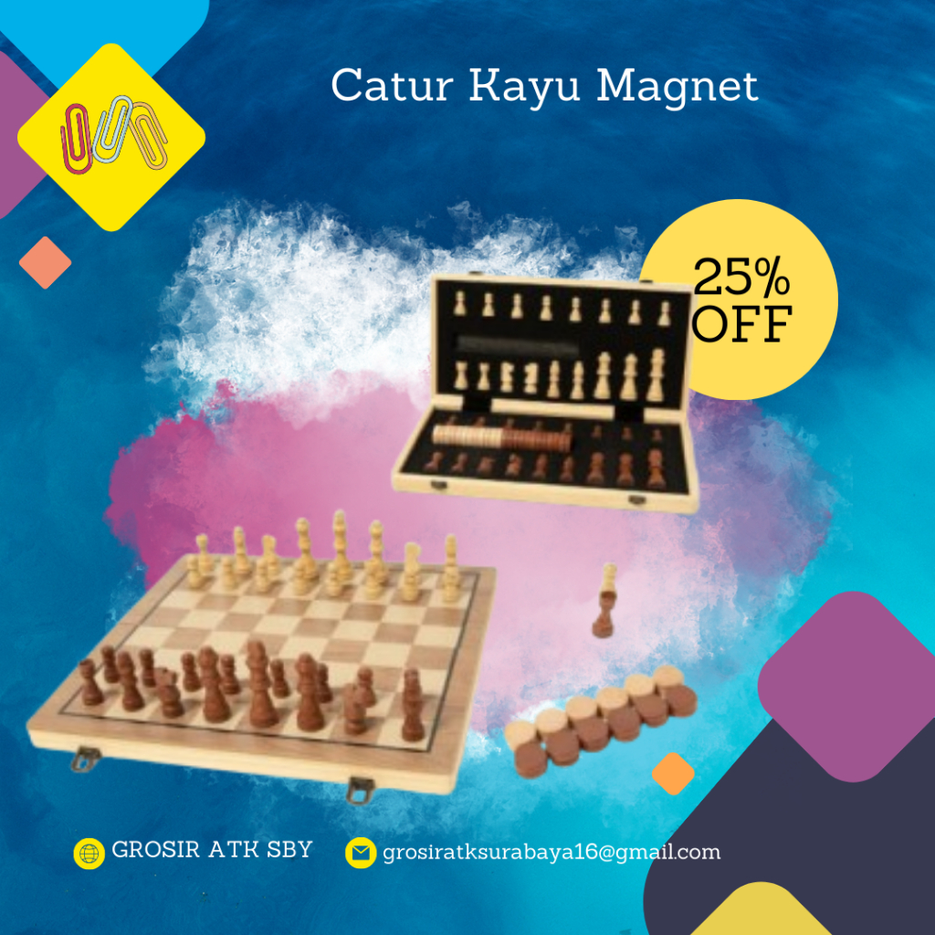 Chess / Catur Kayu Magnet Premium