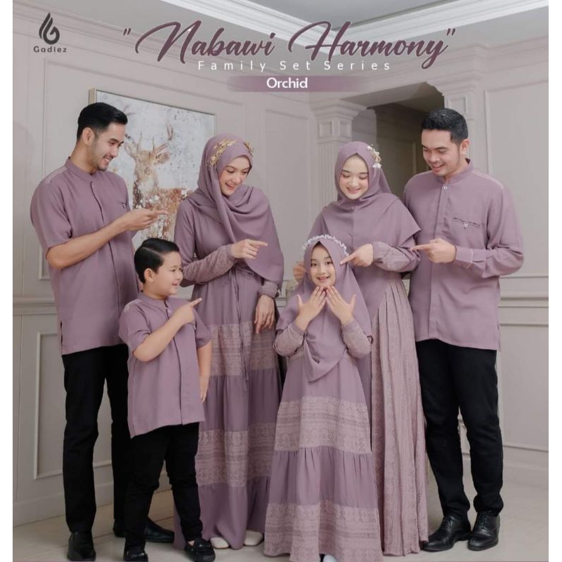 baju sarimbit lebaran keluarga / family set / gamis couple ayah ibu anak modern 2024 premium