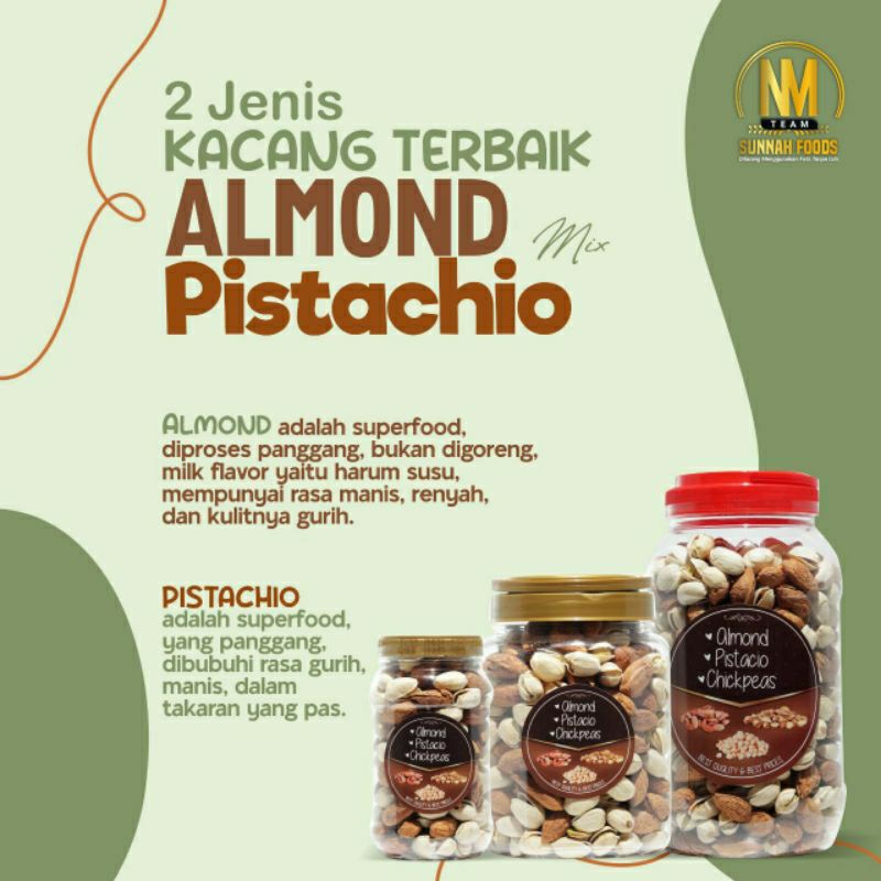 

Mix Almond Milk Bercangkang dan Pistachio. plastik atau toples.