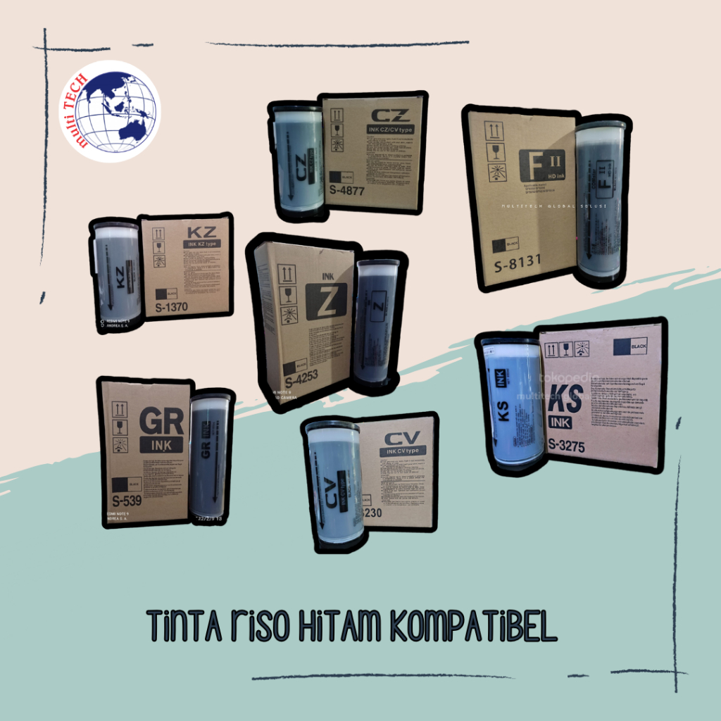 Tinta riso Kompatibel RZ EZ SF CZ CV KS KZ CR GR Hitam