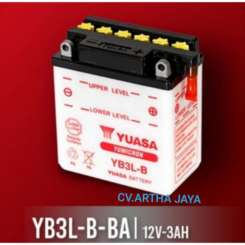 AKI / ACCU YUASA YB3LB (BASAH) 12V-3AH / 12 VOLT - 3 AMPERE ( RXK / RX KING / SATRIA 120 2T 2TAK / N