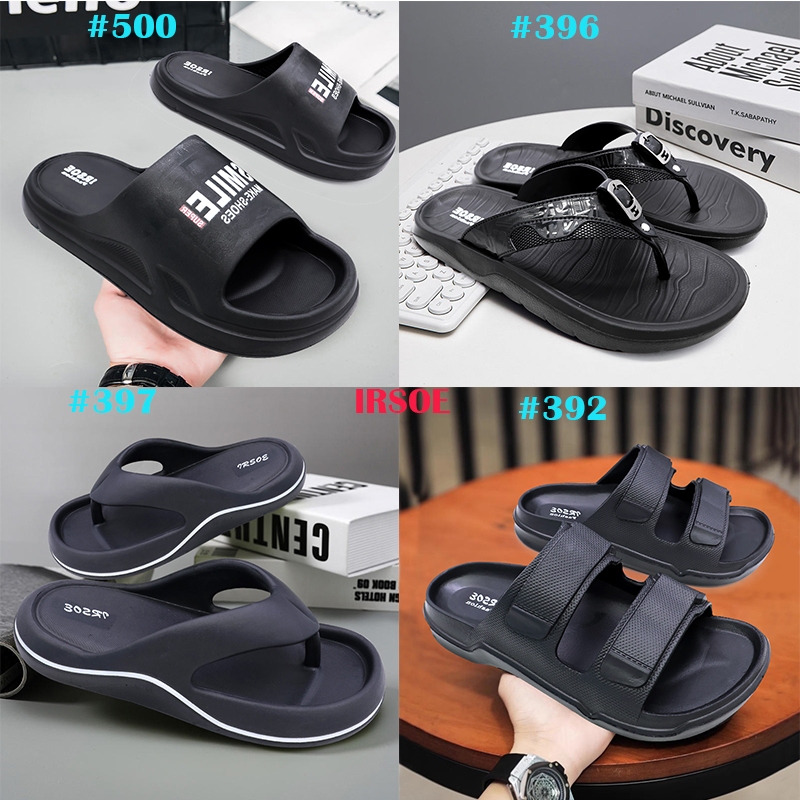 IRSOE Sandal Jepit Pria Karet Flip Flop Sandal slop pria kekinian keren Anti Slip Cowok Dewasa Selop