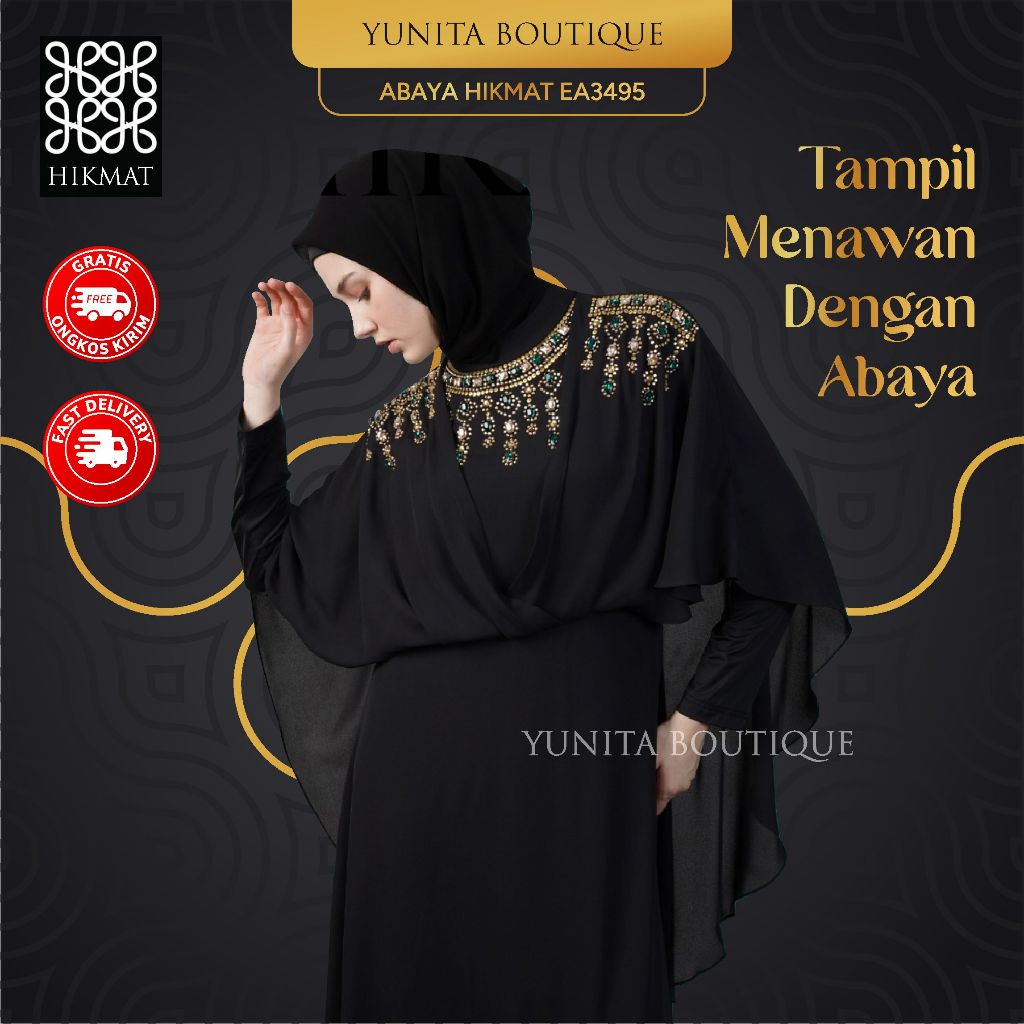 Abaya Hikmat EA3495 Gamis Kaftan Modern Baju Muslim Remaja Kekinian Terlaris By Abayahikmat_yunitabu
