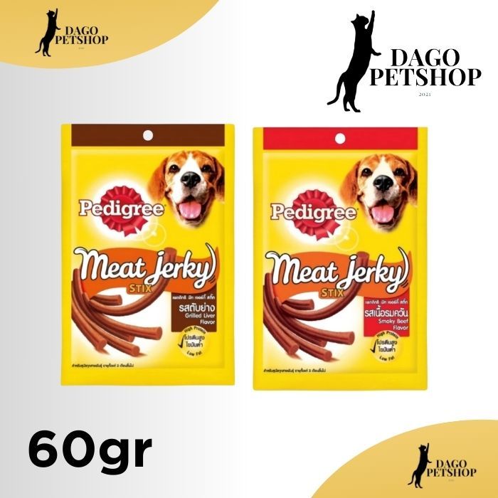 PEDIGREE MEAT JERKY STIX 60gr grilled liver & smoky beef cemilan anjing