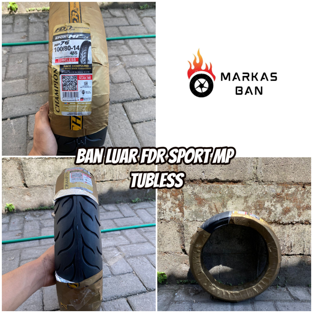 BAN LUAR FDR SPORT MP RACE COMPOUND 90/80-14 100/80-14 TUBELESS || BAN LUAR DEPAN BELAKANG MATIC FDR
