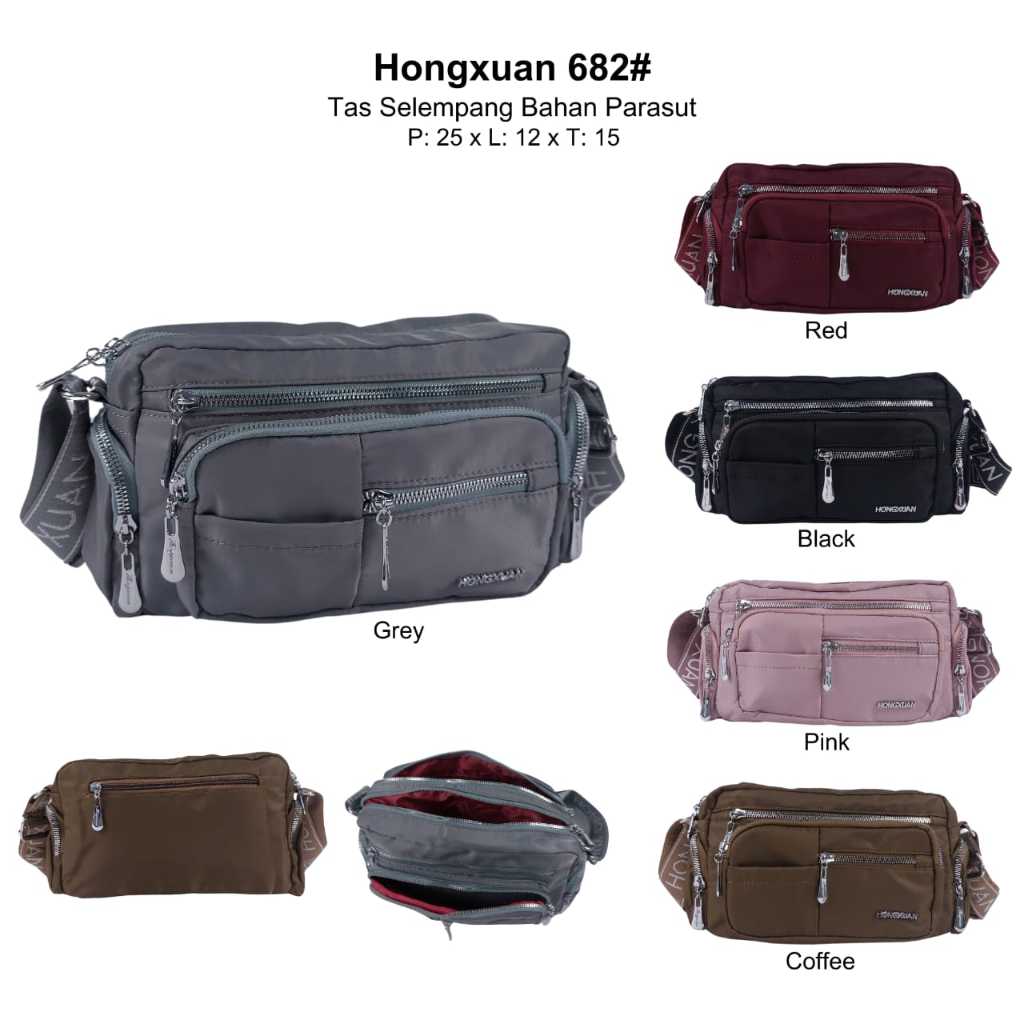 TAS SELEMPANG POLOS WANITA BAHAN PARASUT #HX 682