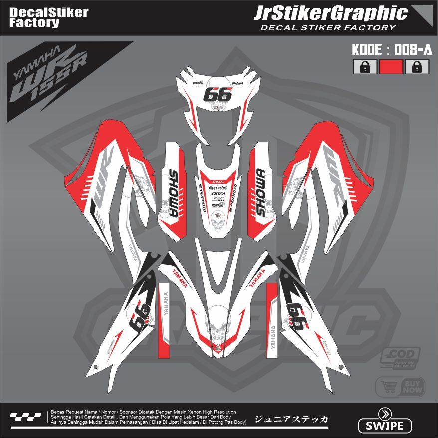 (BISA COD) Decal WR155 Full Body Variasi- Decal WR Supermoto Stiker Dekal Motor Yamaha WR 155 -STIKE