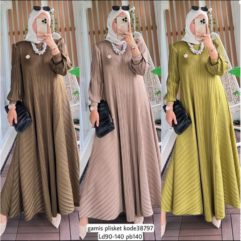gamis plisket import