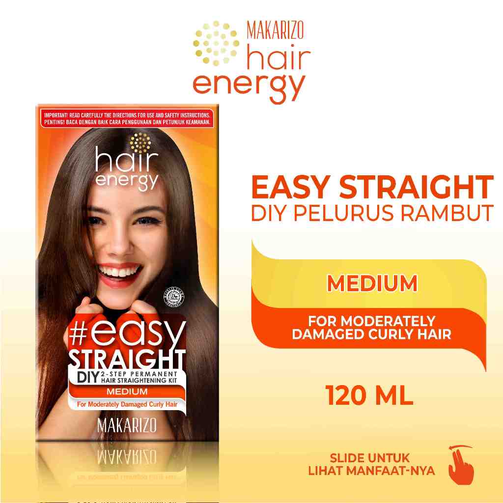 Makarizo Hair Energy Easy Straight - MEDIUM 120 mL Pelurus Rambut