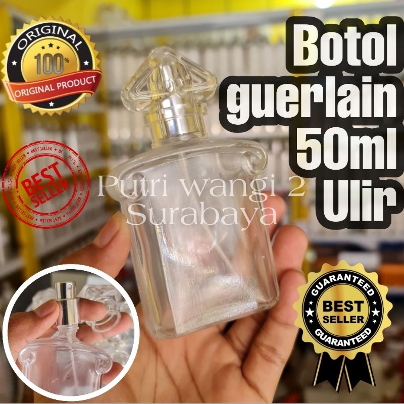 Botol guirlain 50ml -  ulir drat. BOTOL KOSONG 50 ml GROSIR MURAH botol parfum kaca seprei sepray