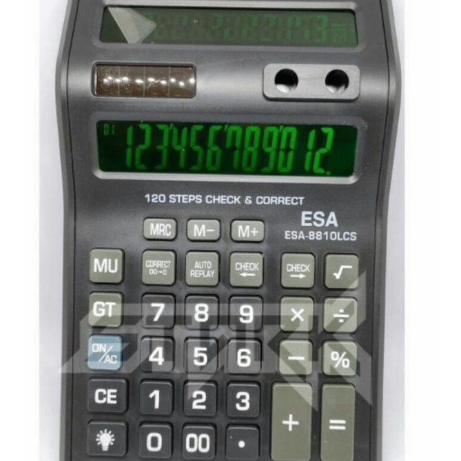 

ART V59E COD Kalkulator 2 layar Kalkulator Esa 12 Digits LCS LED Black LightEsa 2 Layar JUMBO Free Baterai