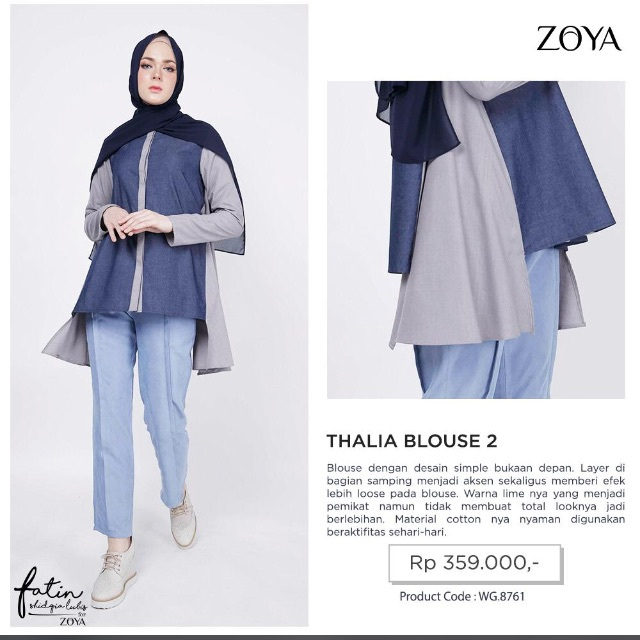 ZOYA BAJU BUSANA ATASAN MUSLIMAH THALIA BLOUSE 2