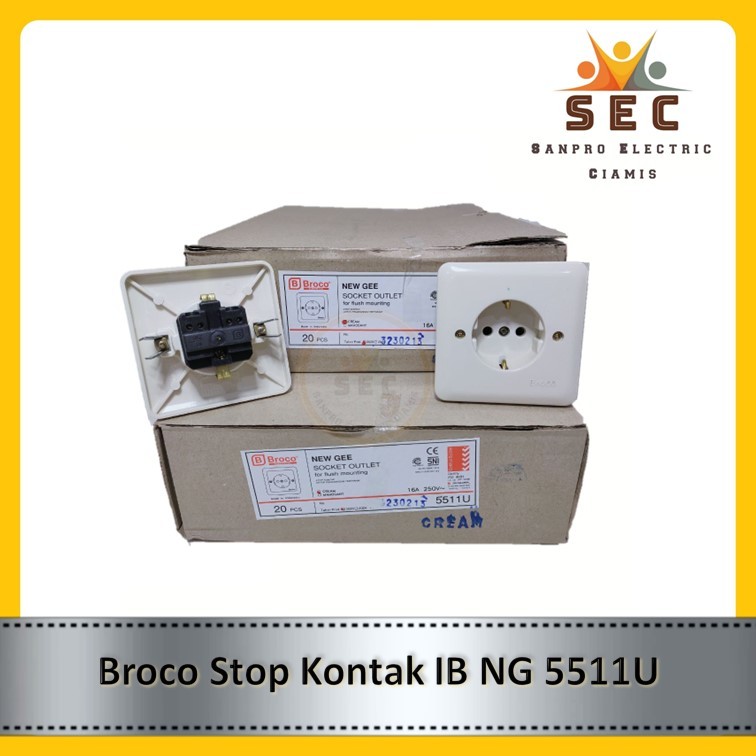 Stop Kontak Broco arde IB cream tanam Broco New Gee 5511U