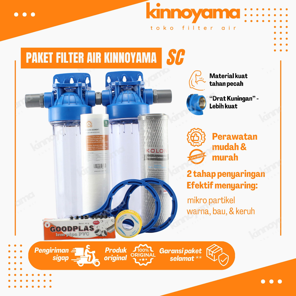 Paket Housing Filter Air Sumur Bor / Filter Air Toren PDAM / Filter Air Keruh Berpasir
