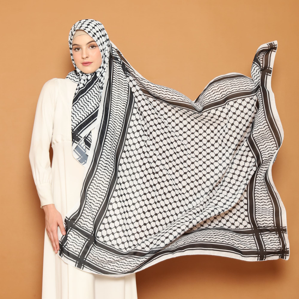 Jilbab Palestina Keffiyeh Segiempat Hebron Series