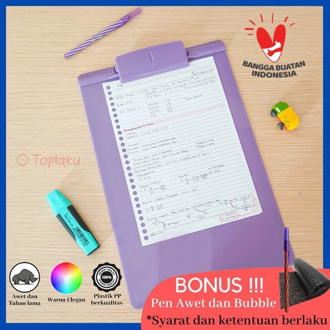 

ART S14Z Topla Clipboard A4 Papan Jalan Ujian Dada Plastik Lucu Alas Ujian F4 Folio Clip Board Hitam Perlengkapan Sekolah Alat Bantu Tulis Nulis