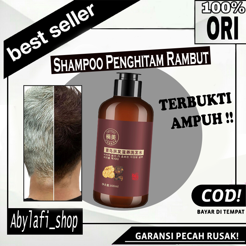 Shampo penutup penghitam uban rambut permanen 300ml blackening shampoo