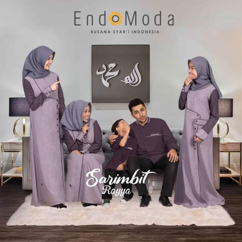 sarimbit rayya endomoda/set keluarga ungu/baju kembaran endomoda
