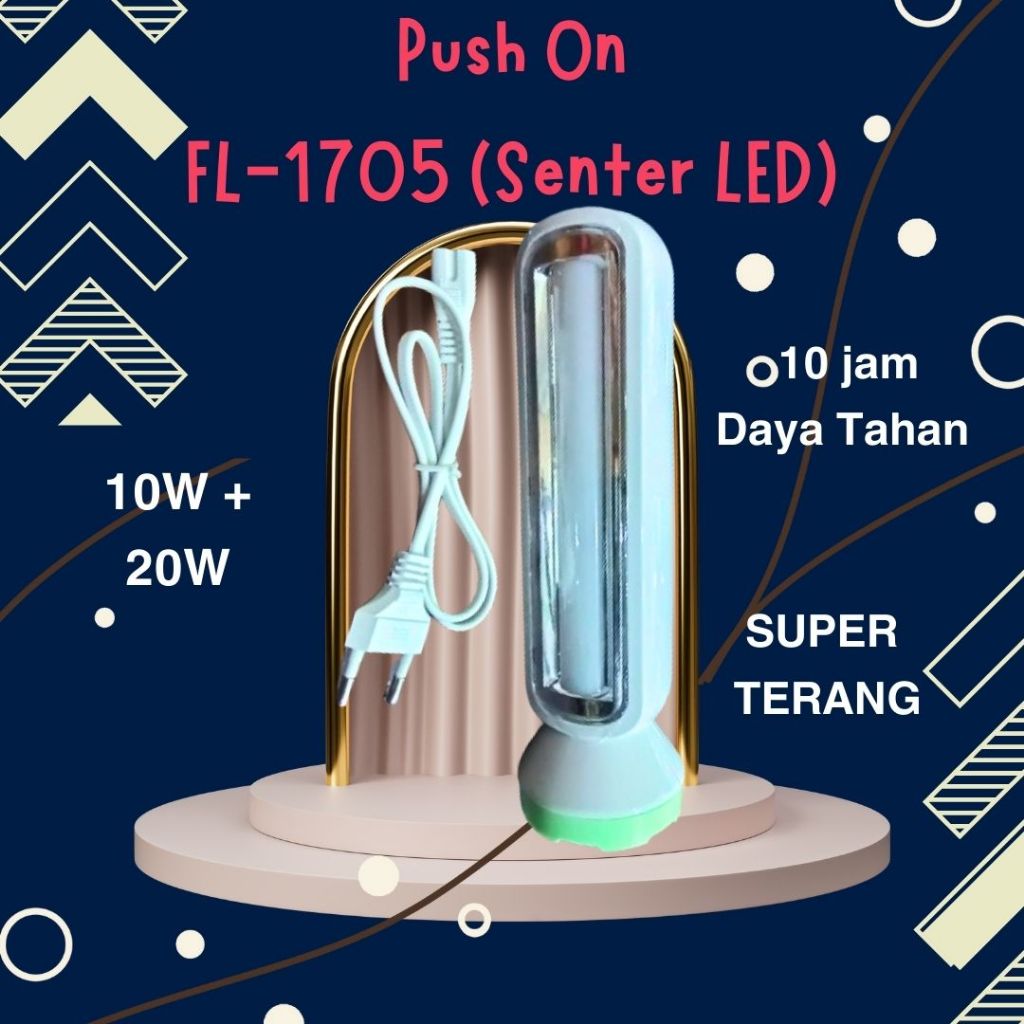[Push On FL-1705] Push On Senter LED dan Emergency Serbaguna FL-1705