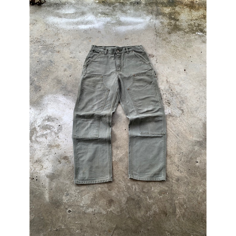 carhartt double knee mos green