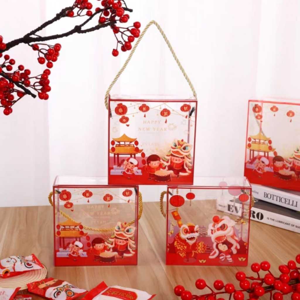 

[5pcs] Dus Mika Tali Imlek Hampers Parcell Mika Tenteng Kue Kering CNY