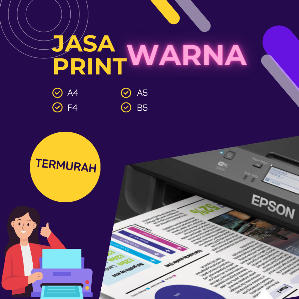 

Jasa Print Warna Tinta Anti Luntur / Cetak buku isi warna Jasa Print Berwarna HVS A4 70 gsm