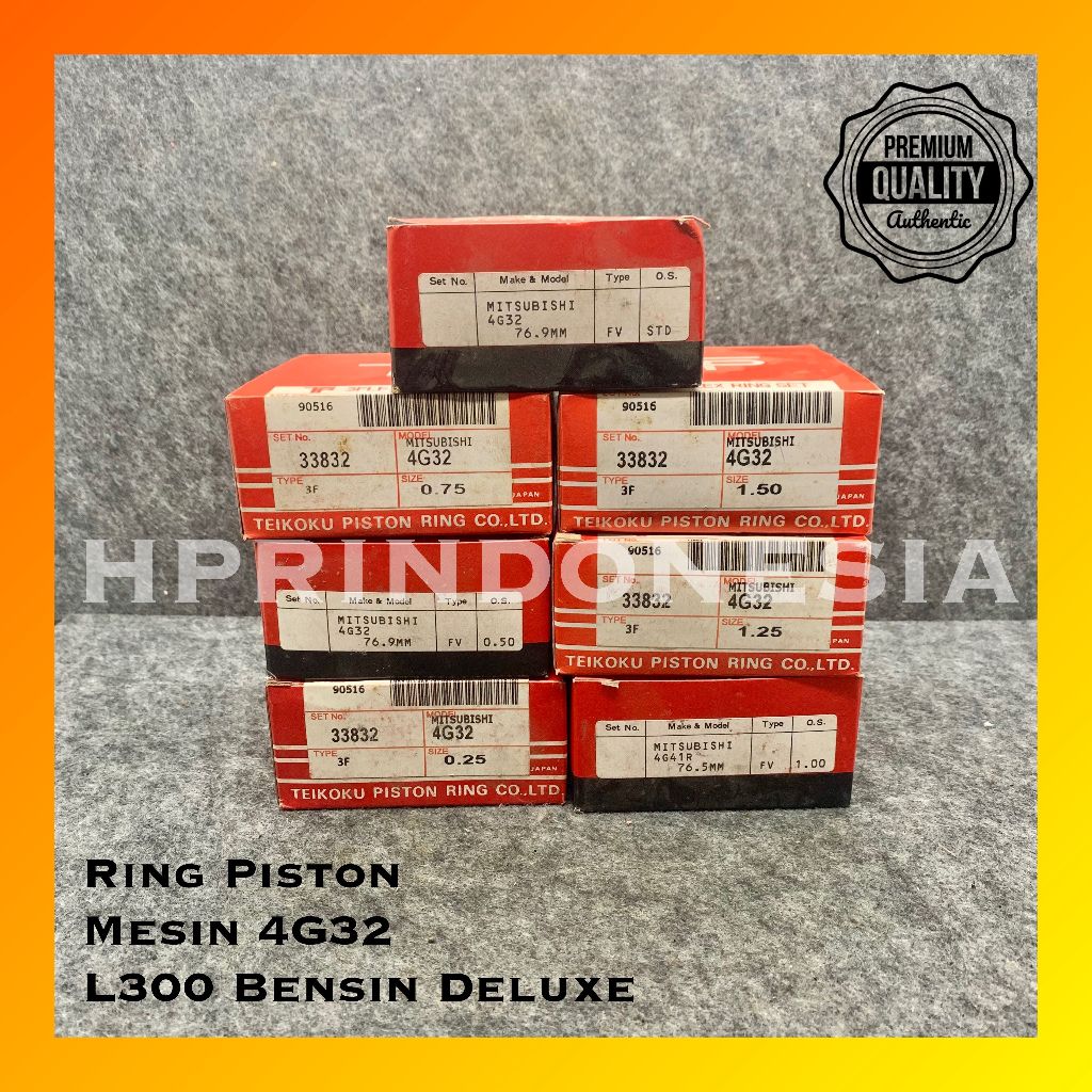 Ring Piston Set Mitsubishi L300 Bensin Deluxe Mesin 4G32 1984 1985 1986 1987 1988 1989 1990 1991 199