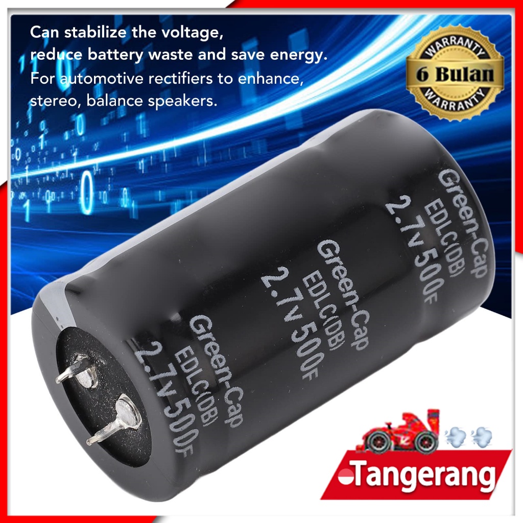 Promo Super Capasitor 500F Kapasitor Super Farad Dc 2.7V Dua Kaki 35*60Mm