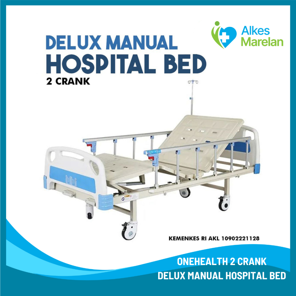 ONEHEALTH - Delux Manual Hospital Bed 2 Crank / Tempat Tidur 2 Crank