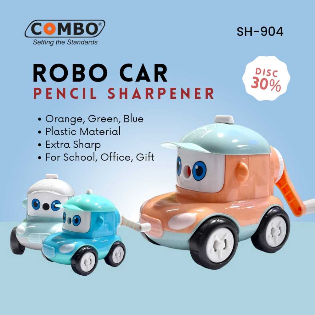 

Serutan Pensil Putar / Rautan Meja Putar / Auto Pencil Sharpener SH-904 / Serutan Pensil Robo Car / Peruncing Pensil