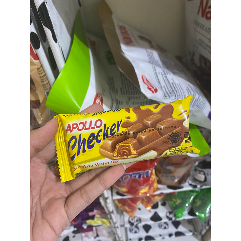 

APOLLO CHECKER/ chocolate wafer bar/ biskuit berlapis cokelat dan cream SATUAN