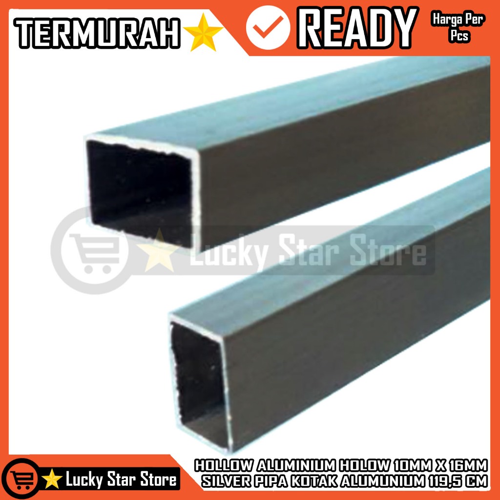 HOLOW PIPA BESI ALUMUNIUM 10MM X 16MM SILVER HOLLOW ALUMINIUM ALMUNIUM ALMINIUM SILPER PIPE RANGKA K
