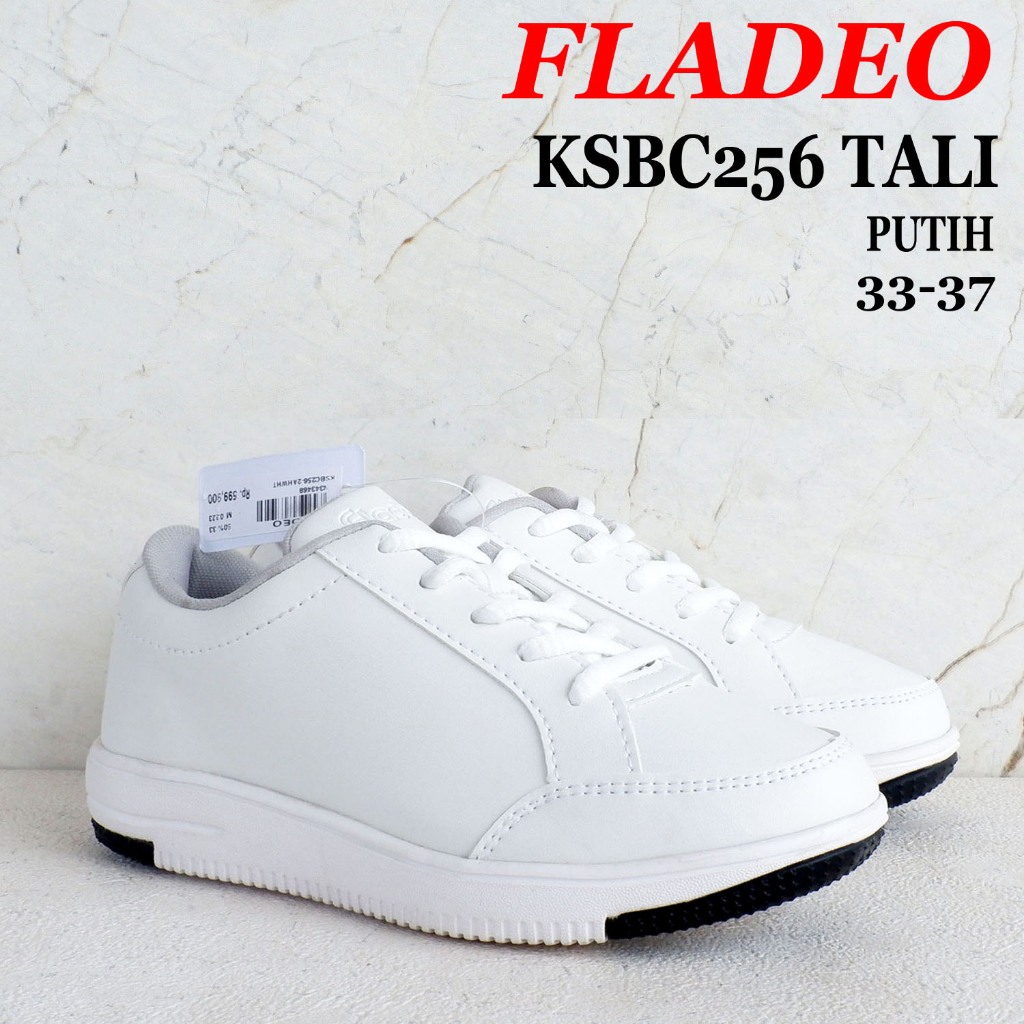 Sepatu FLADEO kids - KBSS / KSBR / KSBC256 - size 33-37 - warna putih / hitam - Sepatu perekat - Sep