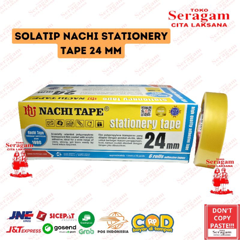 

Nachi Stationery Tape 24 mm Kuning Bening Selotip Solatip Isolasi ORI