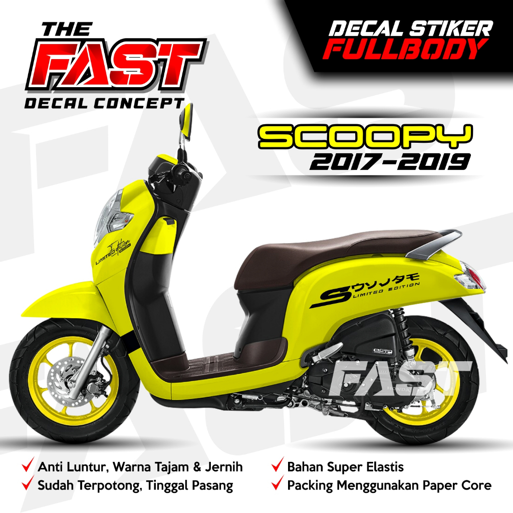 TERBARU DECAL SCOOPY NEW 2017-2019 FULL BODY ANTI LUNTUR Polos Simpel BISA COD Decal Stiker Scoopy 2